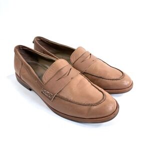 Sam Edelman Loraine Loafers Tan Leather Classic Penny Flat Shoes Womens Size 9